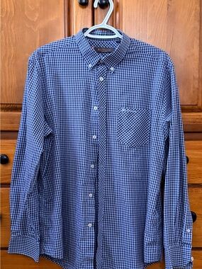 Ben Sherman Navy and White Gingham Button-Down Shirt